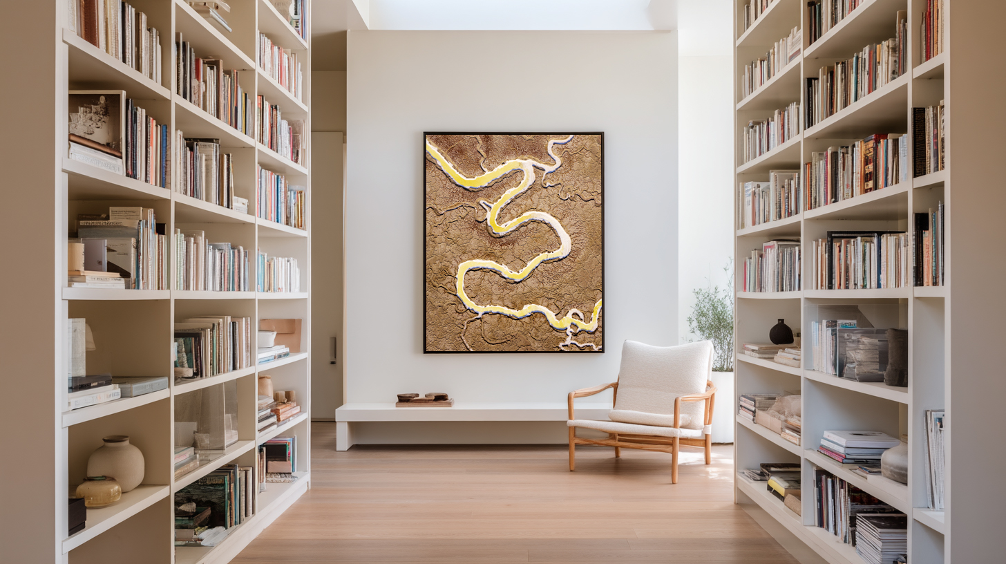 Fine art print displayed in a residential interior